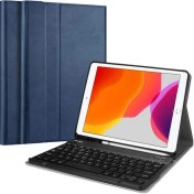 Resim TahTicMer Apple iPad 5. Nesil A1822 A1823 Kılıf Bluetooth Klavye Kablosuz Keyboard Standlı 9.9 