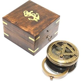 Resim Larimar Ahşap Kutulu Pirinç Pusula Model 4 - 9045727318763lmr 