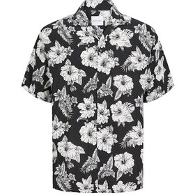 Resim Jack & Jones Jack Jones Erkek Kısa Kollu Çiçek Desenli Gömlek 12249210 Siyah 