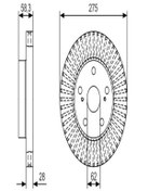 Resim Bosch 0986479a97 Fren Diski On Havali (275-5)-(TOYOTA 435120K120 (WF428224) (FİYAT:2 ADET İÇİNDİR) 