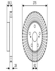 Resim Bosch 0986479a97 Fren Diski On Havali (275-5)-(TOYOTA 435120K120 (WF428224) (FİYAT:2 ADET İÇİNDİR) 