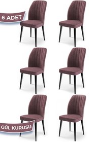 Resim Canisa Concept Etra Serisi Ahşap Gürgen Ayaklı 1.sınıf 6 Adet Sandalye/renk Gülkrsu Ayaklar Siyah 