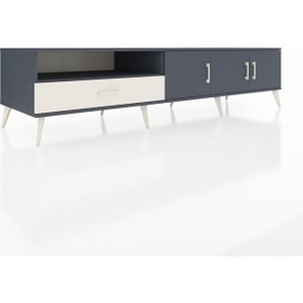 Resim Kronos Tv Ünitesi 3 Raflı Tek Çekmeceli 3 Kapaklı 220x59x51 Antrasit-antrasit/aytaşı Antrasıt/aytası - Antrasıt 