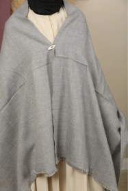 Resim Mim Eşarp Çift Taraflı Düz Renk Kışlık Omuz Şalı Beyaz 