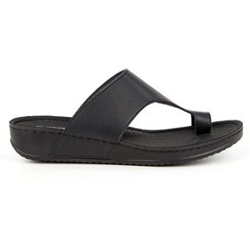 Resim Muya Ara Anatomik Parmak Arası Kadın Terlik Siyah Siyah 