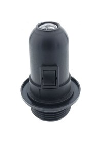 Resim 2'li Paket E27 Anahtarlı Duy Siyah 