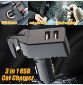 Resim Createtech Usb Şarj Pencere Kırıcı Kesici Kemeri Emniyet Cihazı Çekiç Cam Arada Araç Acil 3'ü 1 Pl 