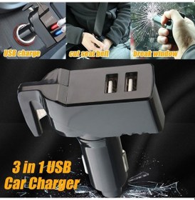 Resim Createtech Usb Şarj Pencere Kırıcı Kesici Kemeri Emniyet Cihazı Çekiç Cam Arada Araç Acil 3'ü 1 Pl 