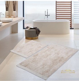 Resim Nova Krem 2'li Kaymaz Tabanlı Banyo Paspası Seti Klozet Takımı Krem 