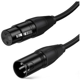 Resim 2m Xlr Mikrofon Kablosu, 4,95 Ft Xlr Erkek - Xlr Dişi Dengeli 3 Pin Mikrofon Kabloları, Siyah 