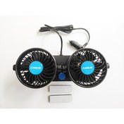 Resim REPLAX 12 Volt Araç Içi Torpido Üstü Çift Fanlı Oto Vantilatör 360° Dönebilir 