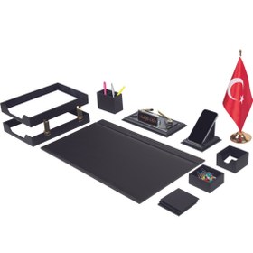 Resim Makroofis Chester Sümen Takımı 12 Parça Siyah Masa Bayraklı 