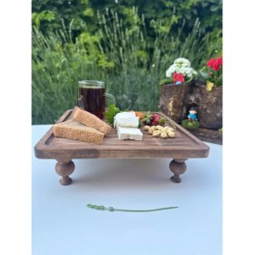 Resim Sammwood Doğal Ahşap Sunumluk Standı , Ahşap Kek Standı , Ahşap Meyve Tabağı , Ayaklı Doğal Ahşap 