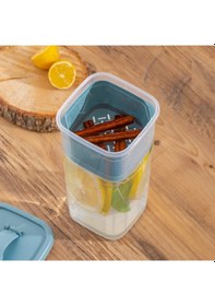 Resim Porsima 1110 Detoks Sürahi & Limonluklu Matara Şeffaf-mavi 2 Lt 
