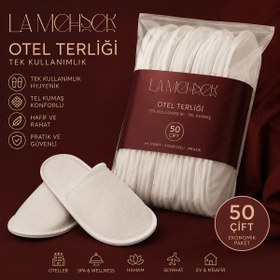 Resim LA MEHSER Kullan At Hijyenik Otel Terliği 50'li Tekli Paket 