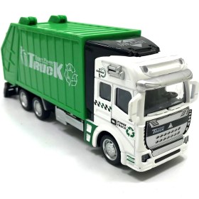 Resim MEGA Yeşil City Çöp Kamyonu Çek Bırak -20 cm 