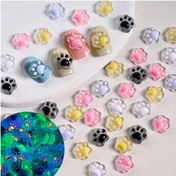 Resim 50 adet Koyu Renkli Kedi Pati DIY Reçine Şans - Sevimli Basma Tırnak Sanatı Süsleri, Telefon Kılıfı Aksesuarları, Saç Tokası Süsleri, 3D Tırnak Takıları Kadınlar İçin, Gece Lambası El Sanatları Kiti DIY Projeler İçin 