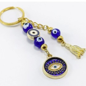 Resim Lacivert Renk, Nazar Boncuklu Göz Figürü Araba Dikiz Ayna Süsü, Hediyelik Çanta Süsü 