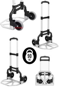 Resim MOONSHOP Pro Seri 90 kg Kapasiteli Teleskopik, Katlanır El Arabası Koli Yük Paket Taşıma El Arabası Katlanır 