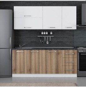 Resim Minar 195 Cm Mutfak Dolabı Beyaz Dore 195-d2 