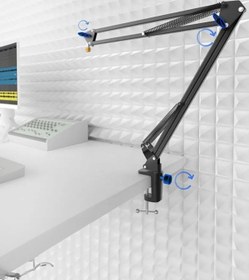 Resim ThenTech Dirsekten Ayarlanabilir Yakınlık Uzaklık Ayarı Yapılabilen Masa Sabitleyicili Mikrofon Standı 