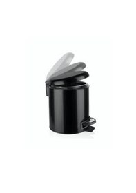 Resim Metal Siyah Pedallı Ofis Banyo Wc Çöp Kovası 3 Lt İç Kovalı 