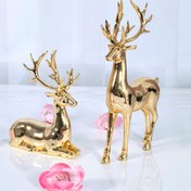 Resim Glam Stil Altın Geyik Heykelleri Seti 2 - Çeşitli Oda Dekoratif Figürleri, Plastikte, Anime Temalı, Ev, Kabinet, Bahçe Dekorasyonu için Mükemmel, Noel, Cadılar Bayramı, Şükran Günü, Sevgililer Günü ve Tüm Tatiller için Uygun 