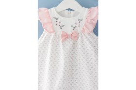 Resim Babymod Kız Bebek Elbise Çiçek Desenli Fiyonklu Bebek Elbise 