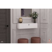Resim Egecan Mobilya 60cm Beyaz Kapaklı Dresuar Salon Antre Hol Oturma Odası Askıda Kulplu Dolap Dresuar 