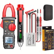 Resim Gelişmiş Kelepçe Tipi Multimetre Ampermetre Kiti, Ses ve Işık Ekranlı Indüksiyon Ölçüm Kalemi Dahil, ST181 4000 Sayım, Buzzer ile, Akım, Gerilim, Kapasitans, Direnç, NVC Tespiti, Diyot Süreklilik Görev Döngüsü Ölçümü 
