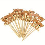 Resim 20 Adet Sevimli Ayı Cupcake Süsü Pasta Tatlı Ayı Pasta Süsü Düğün Doğum Günü Parti Dekorasyon Malzemeleri Bahar için Cadılar Bayramı, Noel Etkinliği & Parti Malzemeleri Cadılar Bayramı&Noel 