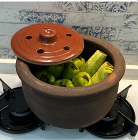 Resim Orta Boy %100 Pişmiş Toprak Kapaklı Güveç Toprak 