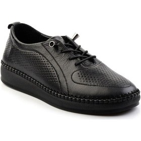 Resim Bambi Siyah Leather Kadın Casual Ayakkabı K01523021203 Siyah 