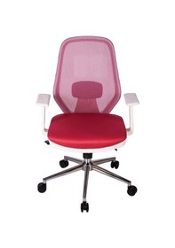 Resim Ofisbazaar Dali Beyaz Fileli Çalışma Koltuğu Ergonomik Şef Ve Toplantı Koltuğu Pembe Pembe 