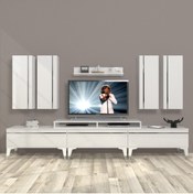 Resim Decoraktiv Ekoflex 8d Mdf Silver Tv Ünitesi Tv Sehpası - Parlak Beyaz 