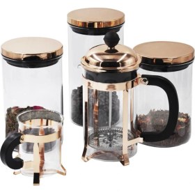 Resim PremiumPort Şık 5 Parça French Press Kahve Seti, Pratik ve Modern Tasarım 