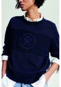Resim Tommy Hilfiger Bisiklet Yaka Triko Kazak Lacivert 