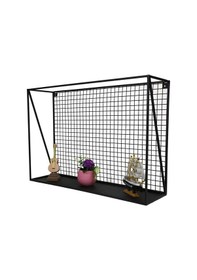 Resim Wessdizayn Metal Duvar Rafı Iskandinav Kare Model Wd-13 Siyah 