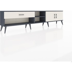 Resim Arges Tv Ünitesi 2 Raflı Tek Çekmeceli 2 Kapaklı 220x30x51 Antrasit-aytaşı Aytası/aytası - Antrasıt 