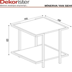 Resim Dekorister Minerva Yan Sehpa Ceviz-Mermer 