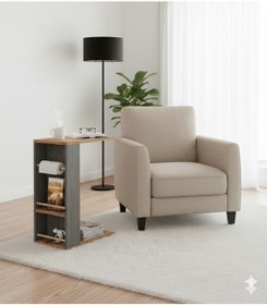 Resim Pint C Tipi Koltuk Yanı Sehpası Dergilikli Laptop Kahve Yan Sehpası Yatay Çam - Negro - Cappucino Çam - Negro - Cappucino 