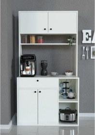 Resim Luwak Kahve Köşesi Çekmeceli Çok Amaçlı Mutfak Dolabı Beyaz Afm151 Beyaz 
