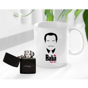 Resim Bk Gift Kişiye Özel Babalar Günü Hediyesi Baba Godfather Tasarımlı Kupa Bardak Ve Benzinli Çakmak Seti-12 