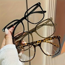 Resim 1 Kare Gözlük, Şık Şeffaf Lensli Erkek ve Bayanlar İçin Casual Eyewear 