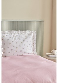 Resim Karaca Home Lidya %100 Pamuk Tek Kişilik Pike Takımı Pudra 200.22.12.0073 