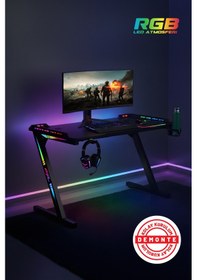 Resim Drift Gaming Aura Rgb Ledli Oyuncu Masası Siyah 