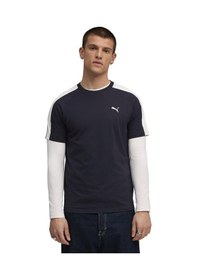 Resim Puma T7 Erkek Lacivert Günlük Stil T-shirt 62959216 Mavi 
