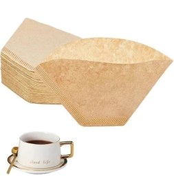 Resim Esmo Home Aputue Kahve Filtreleri, 200 Adet 1-4 Fincan Beyazlatılmamış Doğal Kağıt Konik Kahve Filtresi, Küçük Boy Kahve Filtresi, Pour Over Kahve Dripper ve Kahve Makineleri Için (Ahşap Rengi) 
