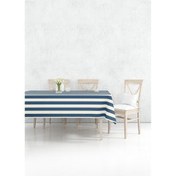 Resim Stripe Dikdörtgen Masa Örtüsü Lacivert 150x230 Cm The Mia