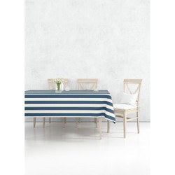 Resim Stripe Dikdörtgen Masa Örtüsü Lacivert 150x230 Cm 
